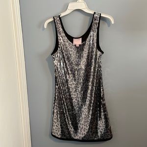 Romeo and Juliet Couture silver mini dress with sequins size Medium